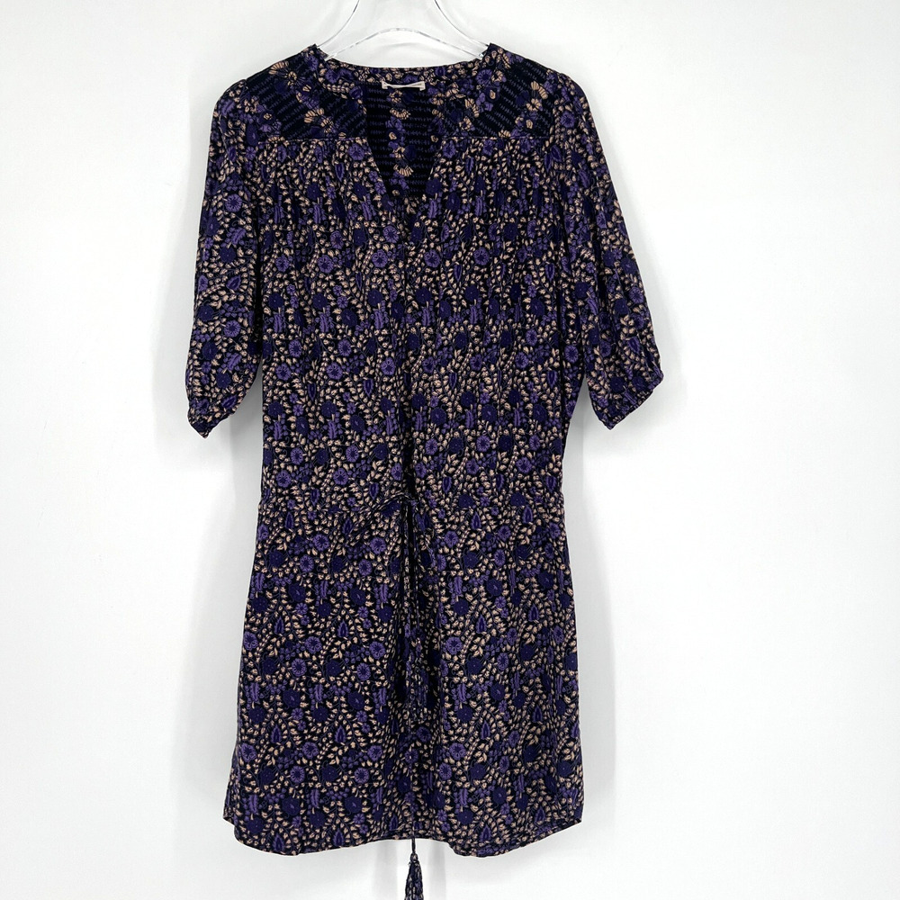Ulla Johnson Dress Womens 6 Purple Flower‎ Bohemian Sundress Peasant Cottage